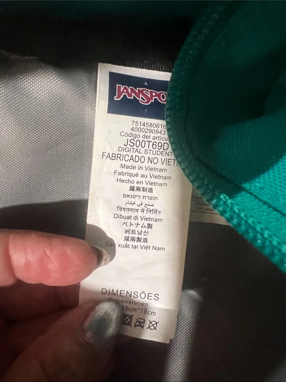 Jansport Teal Backpack with Fun Patches